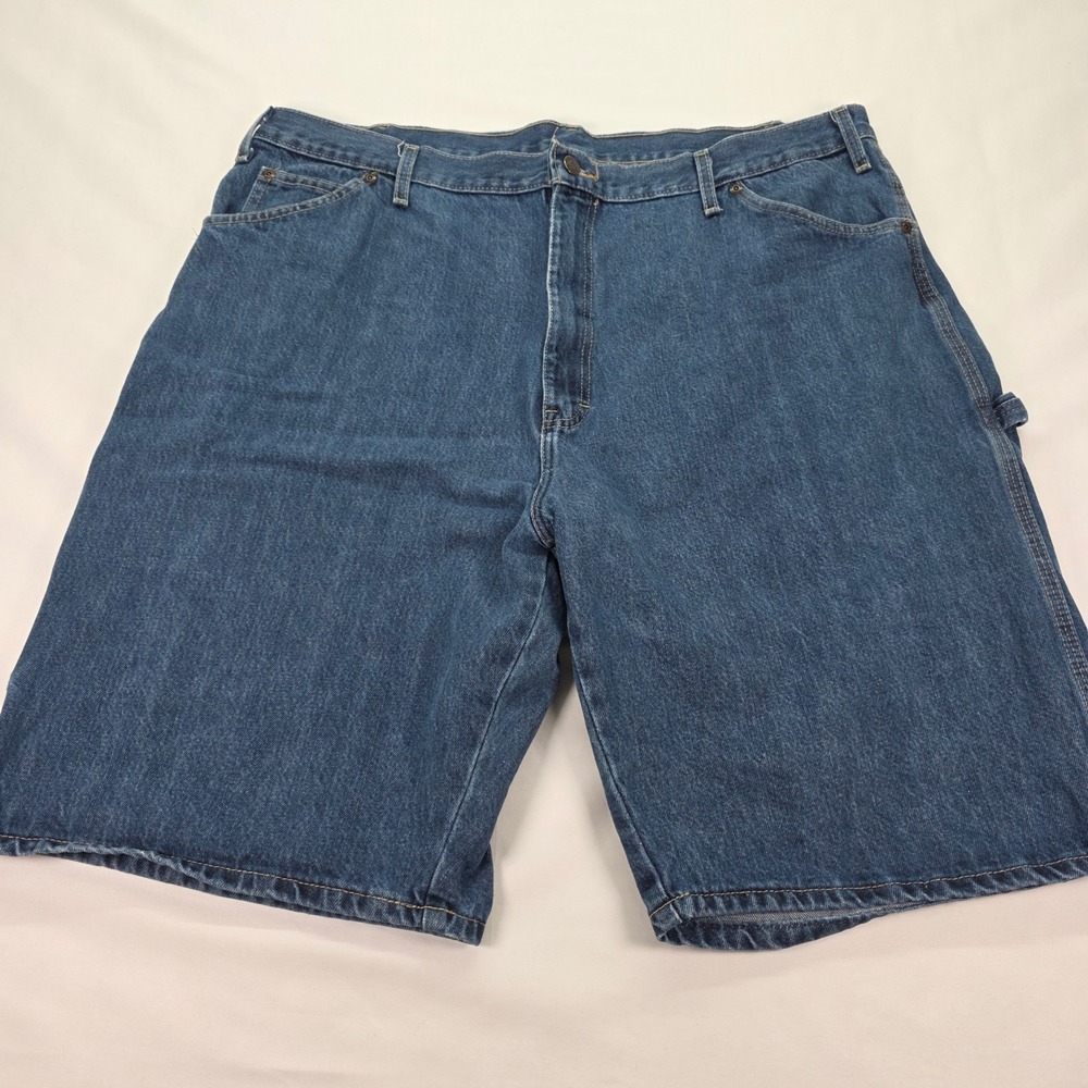 Dickies Mens Carpenter Denim Shorts Blue Medium Wash Utility Workwear Size 42